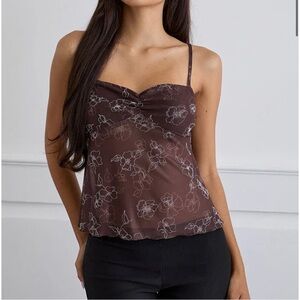 Motel Rocks Fierza Cami Top Brown size XL